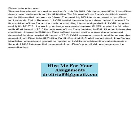 Please include formulas This problem is based on a real acqu.pdf