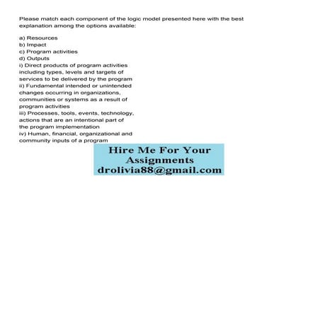 Please match each component of the logic model presented her.pdf