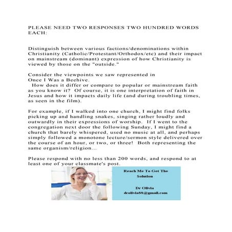 PLEASE NEED TWO RESPONSES TWO HUNDRED WORDS EACHDistinguish b.docx