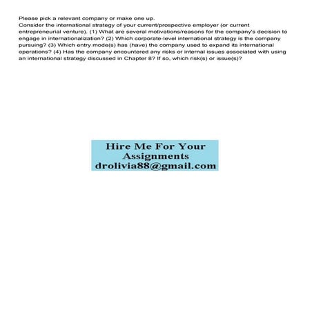 Please pick a relevant company or make one up Consider the .pdf