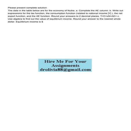 Please present complete solution The data in the table below.pdf