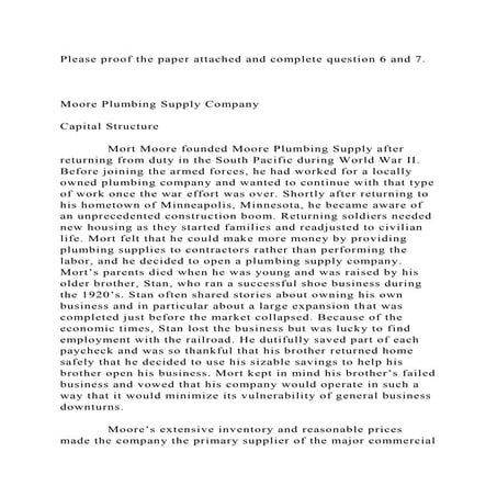 Please proof the paper attached and complete question 6 and 7..docx