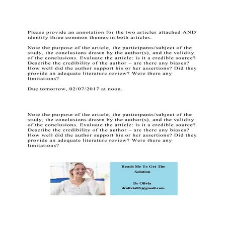Please provide an annotation for the two articles attached AND ide.docx