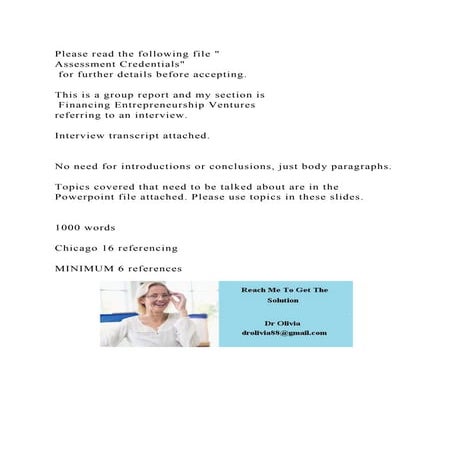 Please read the following file Assessment Credentials for furt.docx