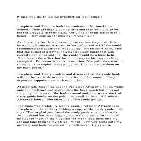 Please read the following hypothetical fact scenario Josephi.docx