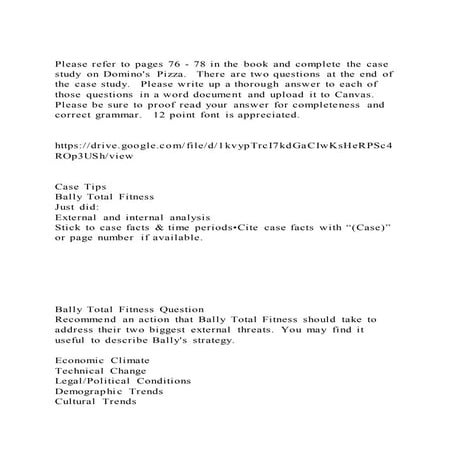 Please refer to pages 76   78 in the book and complete the case st