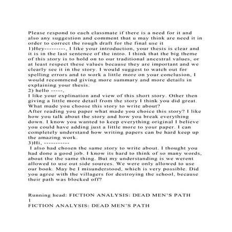 Please respond to each classmate if there is a need for it and als.docx