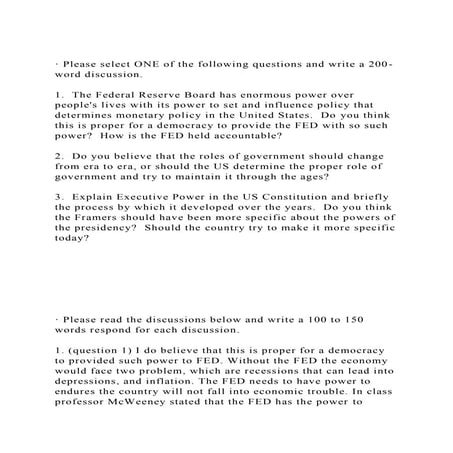 · Please select ONE of the following questions and write a 200-wor.docx