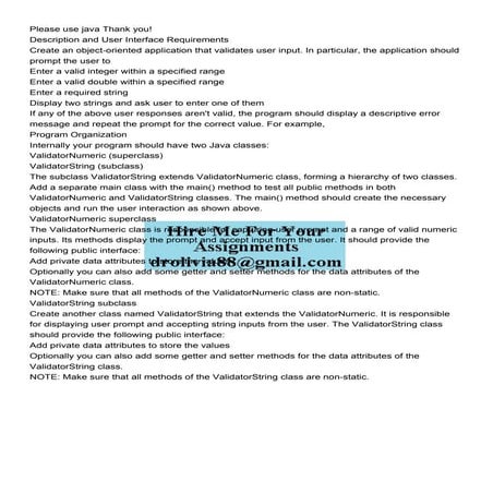 Please use java Thank you Description and User Interface .pdf