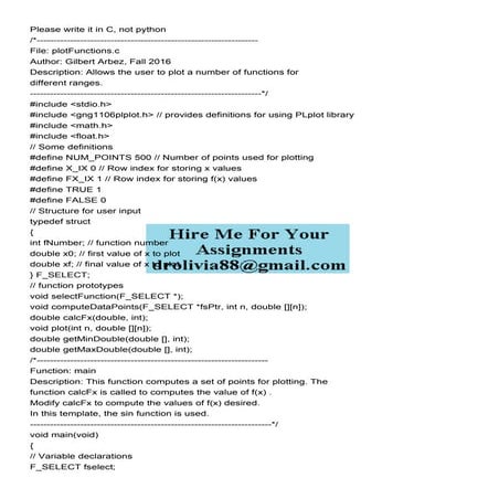 Please write it in C not python .pdf