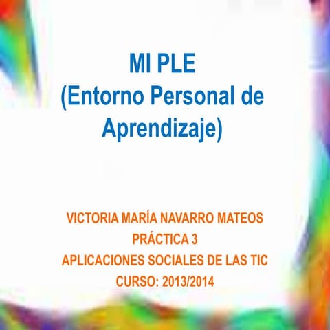 Mi Entorno Personal de Aprendizaje (PLE)
