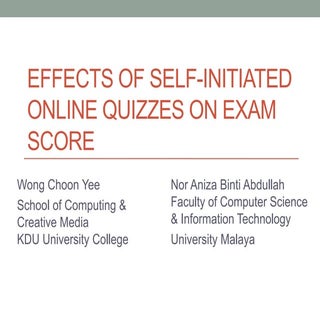 Effects of Self-Initiated Online Qu...