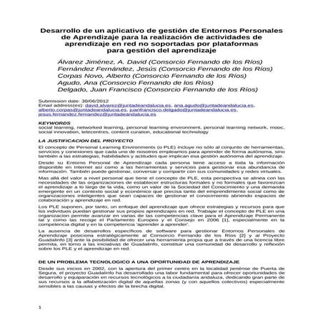 Desarrollo de un aplicativo de gestión de PLE en Guadalinfo