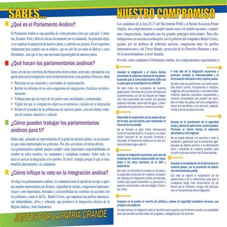 Propuestas de Candidatos para el Parlamento Andino