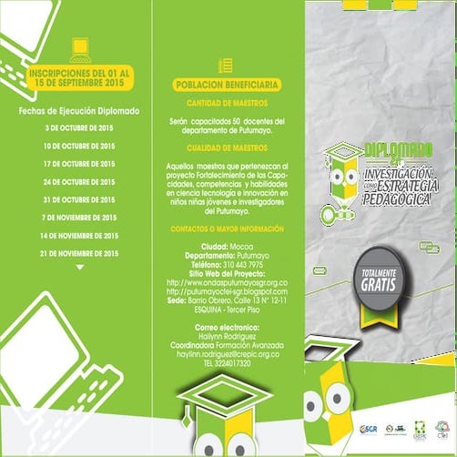 Plegable diplomado IEP Putumayo CTeI 2015