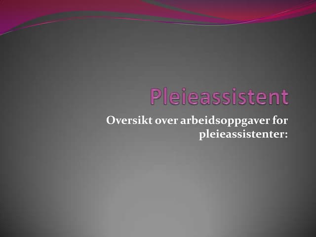 Pleieassistent