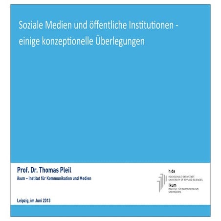Öffentliche Institutionen und Social Media