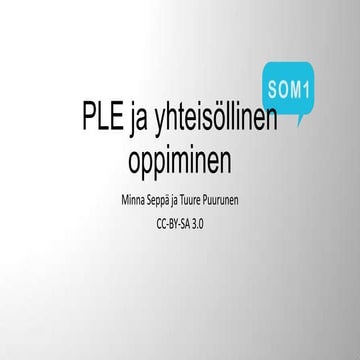 Ple ja yhteisöllinen oppiminen