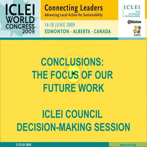 ICLEI Council - Decision Making Session - 18 June 2009