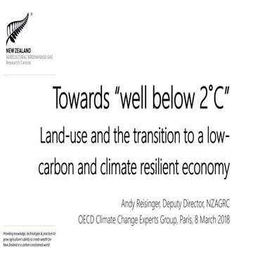 CCXG Global Forum March 2018, Towards "well below 2°C" Land-use and the trans...