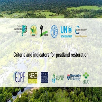 Criteria and indicators for peatland restoration