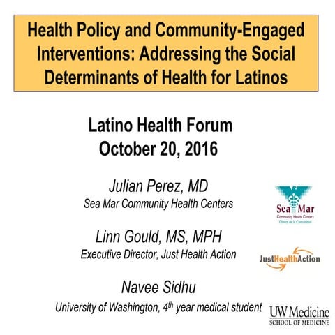 Plenary session health policy and community engaged interventions addressing ...