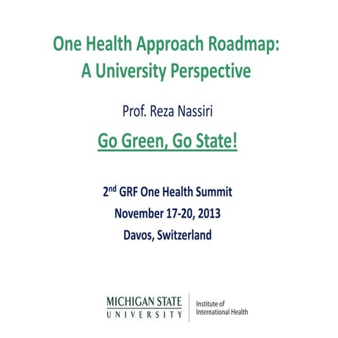One Health Approach Roadmap:   A University Perspective