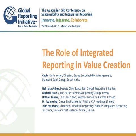 @GRIAusConf_Plenary – The Role of Integrated Reporting in Value Creation - Mi...