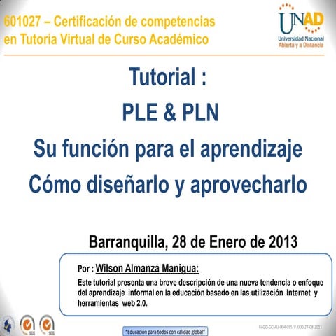 Ple  pln su funcion para el aprendizaje
