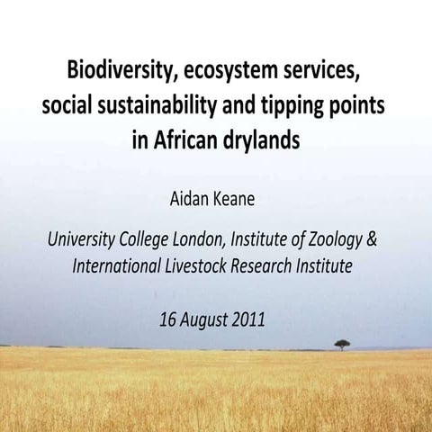Ecosystem services for biodiversity conservation and sustainable ...