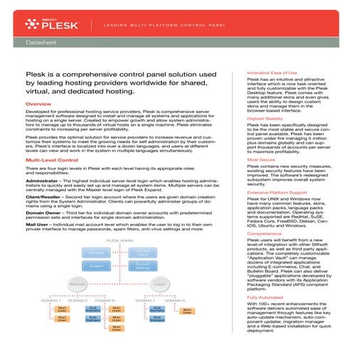 Plesk is a comprehensive control panel solution used by ...