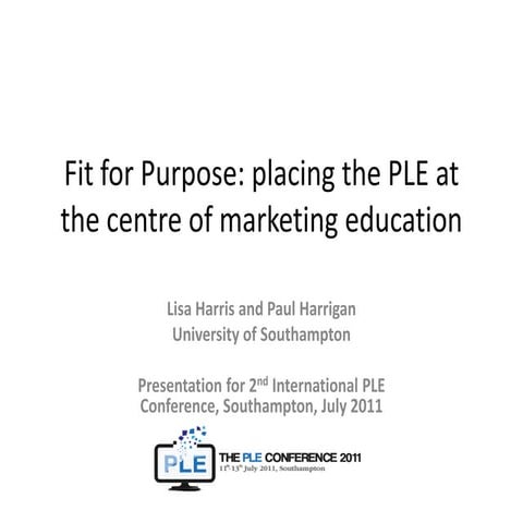 Fit for Purpose? @ #PLE_SOU