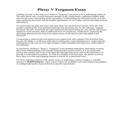 Plessy V Ferguson Essay.pdf