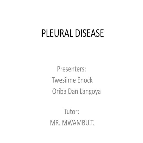 Pleural diseases