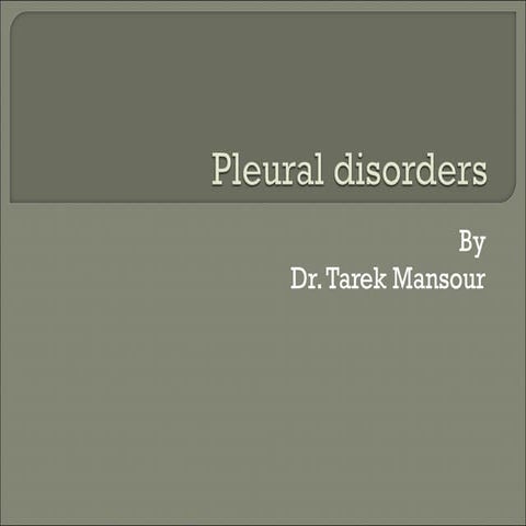 Pleural disorders