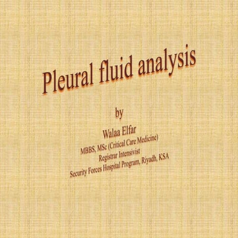 Pleural Fluid Analysis