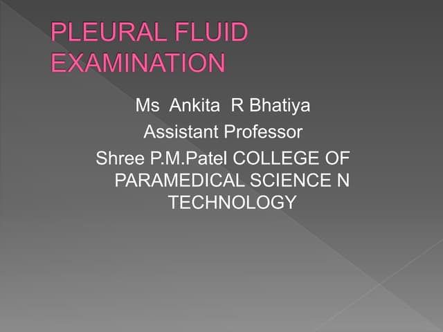 Pleural fluid