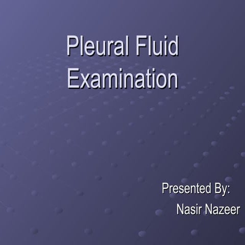 Pleural fluid examination