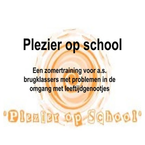 Plezier Op School Ouderavond 2009
