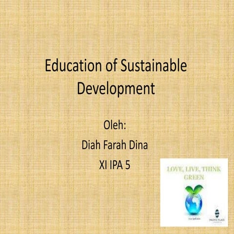 Education of sustainable development | PPTX