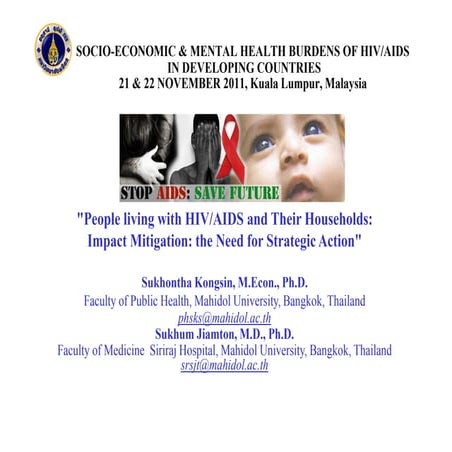 Plhiv & their household   impact mitigation by Sukhonta Kongsin