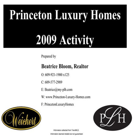 Princeton Luxury Homes sold in 2009