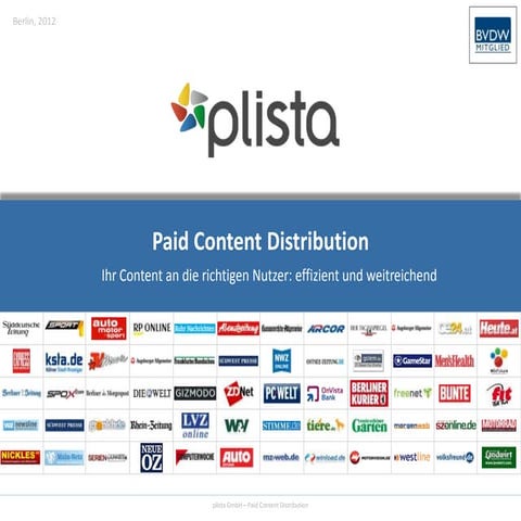 plista Präsentation Paid Content Distribution