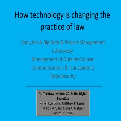 How Technology is Changing the Practice of Law