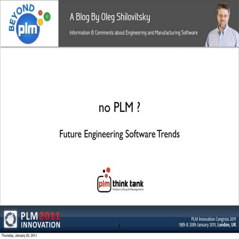 PLM Innovation Congress 2011: PLM and Engineering Software Trends 