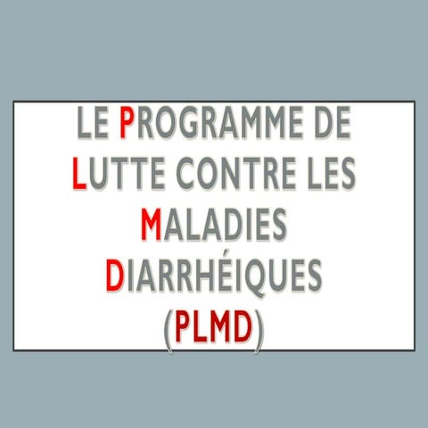 PLMD programme de lutte contre les maladies diarrheiques | PDF
