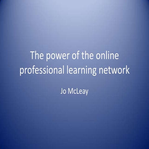 The power of the online professional learning network