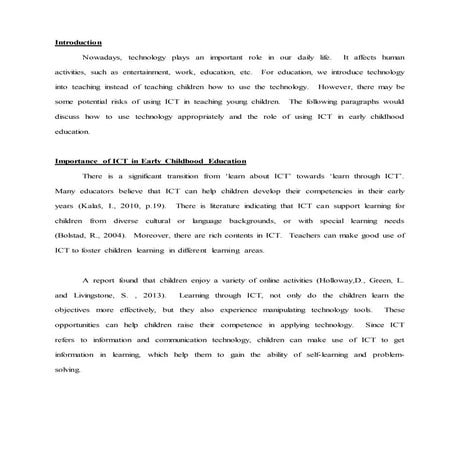 ICT in early childhood education