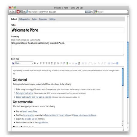 Plone Screenshots