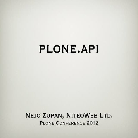 Plone api